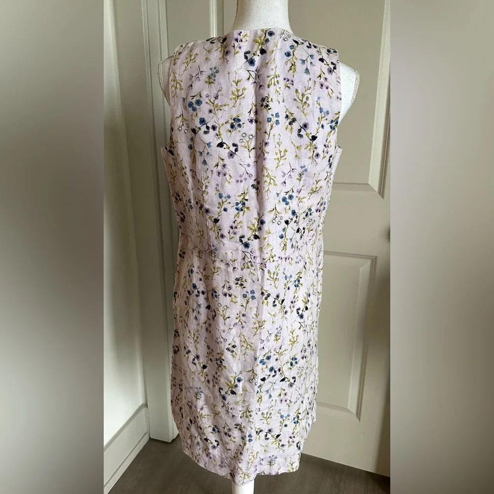 J. Jill Pale lilac Watercolor Vines Linen Dress - Picture 4 of 5